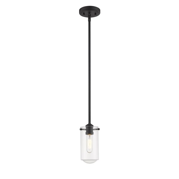 Luminaire suspendu Delaney de Z-Lite à 1 lumière, noir mat