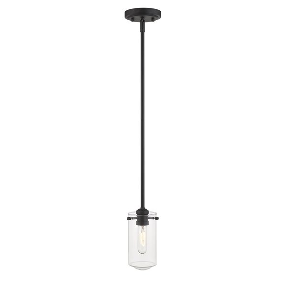 Luminaire suspendu Delaney de Z-Lite à 1 lumière, noir mat