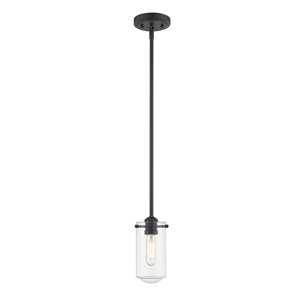 Luminaire suspendu Delaney de Z-Lite à 1 lumière, noir mat