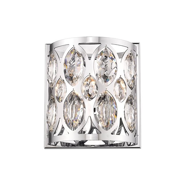 Z-Lite Dealey 2-Light Wall Sconce in Chrome - 4-in x 9.25-in x 8.5-in