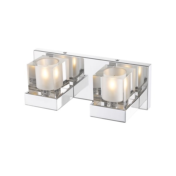 Luminaire de vanité pour salle de bain Fallon de Z-Lite à 2 ampoules, fini chrome