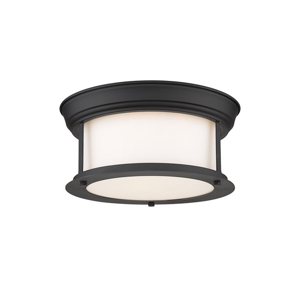 Z-Lite Sonna 2-Light Flush Mount in Black Matte Finish - 11-in x 11-in