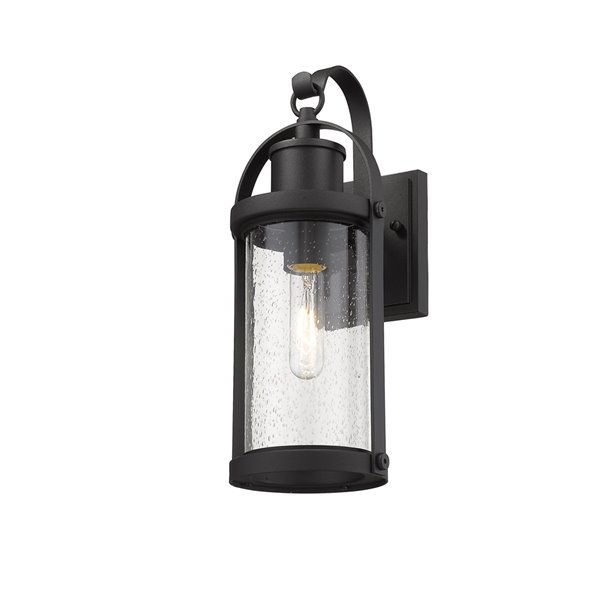 Luminaire mural extérieur Roundhouse de Z-Lite 1 ampoule, noir