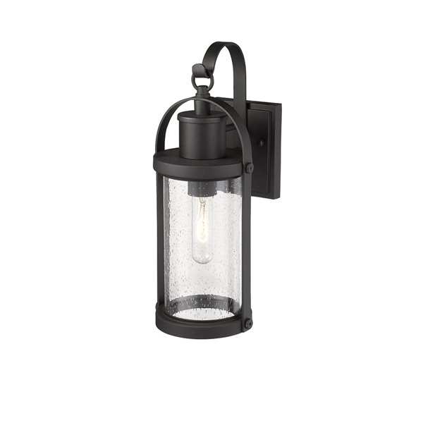 Luminaire mural extérieur Roundhouse de Z-Lite 1 ampoule, noir