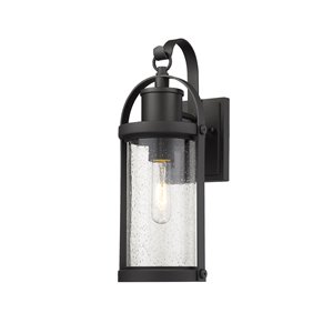 Luminaire mural extérieur Roundhouse de Z-Lite 1 ampoule, noir