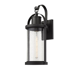 Luminaire mural extérieur Roundhouse de Z-Lite 1 ampoule, noir