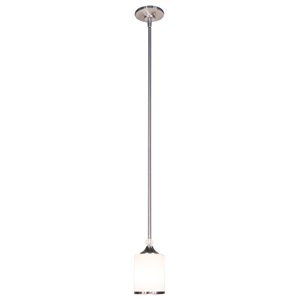 Luminaire suspendu Cosmopolitan de Z-Lite, 1 ampoule, nickel brossé