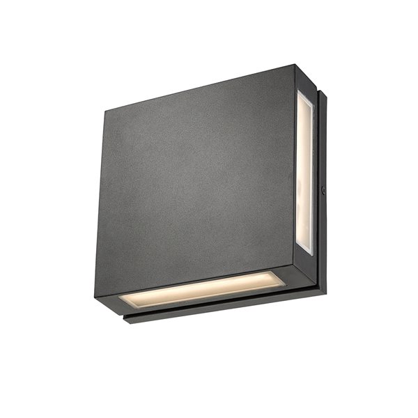 Z-Lite Quadrate LED 2-Light Outdoor Wall Sconce in Black