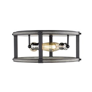 Plafonnier Kirkland de Z-Lite à 3 lumières, bois de grange, 16,25 po