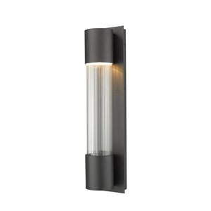 Luminaire mural extérieur Striate de Z-Lite 1 ampoule DEL, noir