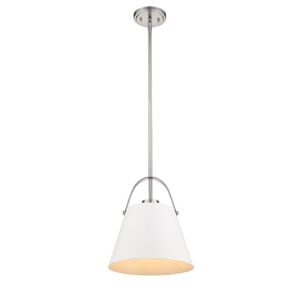 Z-Lite Z-Studio 1-Light Pendant - Matte White and Brushed
