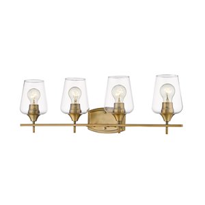 Z-Lite Joliet 4 Light Vanity and Clear Glass in Old Brass Finish