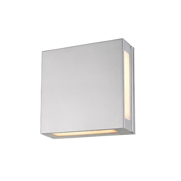 Z-Lite Quadrate LED 2-Light Outdoor Wall Sconce in Silver