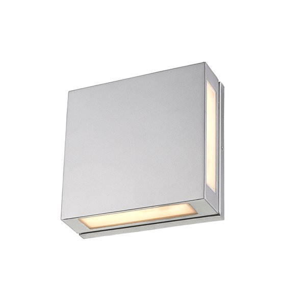 Z-Lite Quadrate LED 2-Light Outdoor Wall Sconce in Silver