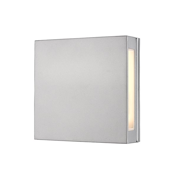 Z-Lite Quadrate LED 2-Light Outdoor Wall Sconce in Silver