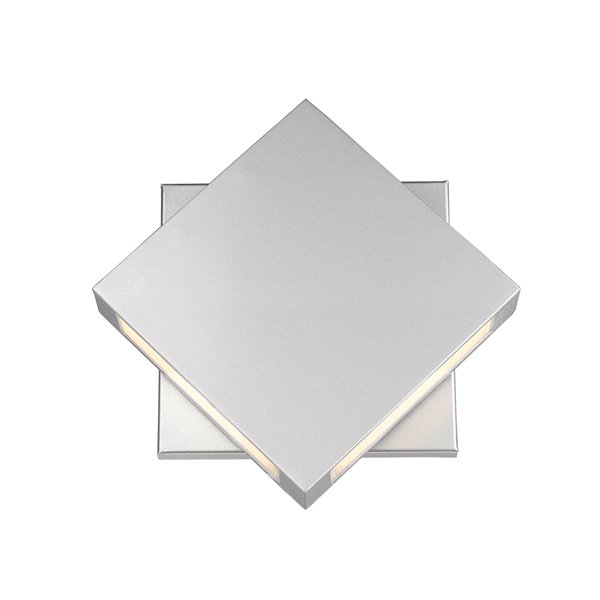 Z-Lite Quadrate LED 2-Light Outdoor Wall Sconce in Silver