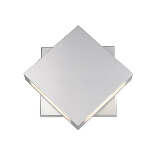 Luminaire mural extérieur Quadrate de Z-Lite 2 ampoules DEL, étain poli