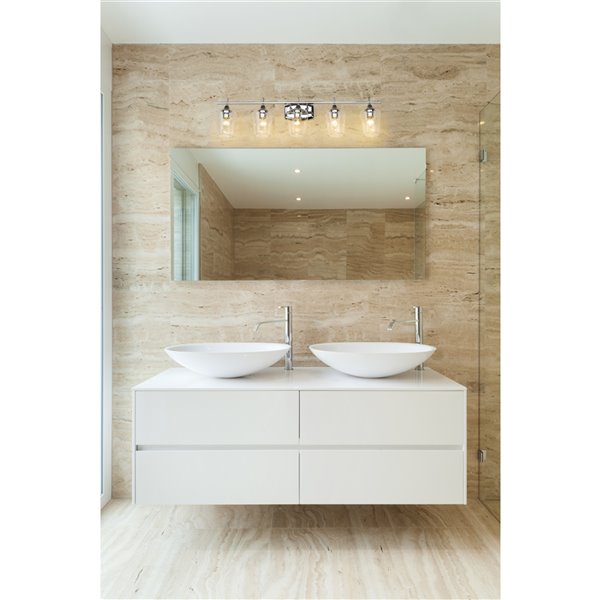Luminaire de vanité pour salle de bain Joilet de Z-Lite à 5 ampoules, fini  chrome 473-5V-CH