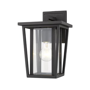 Luminaire mural extérieur Séoul de Z-Lite 1 ampoule applique murale extérieure en noir