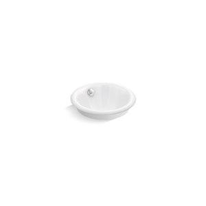 Lavabo de salle de bain rond Iron Plains de KOHLER K-20211-W, dessous blanc