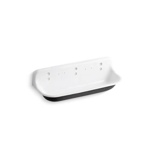 Évier de lavage Brockway KOHLER K-3203, 5 pi, au mur, avec 3 trous de robinet, blanc