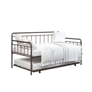 DHP Wallace Metal Daybed with Trundle - Bonze