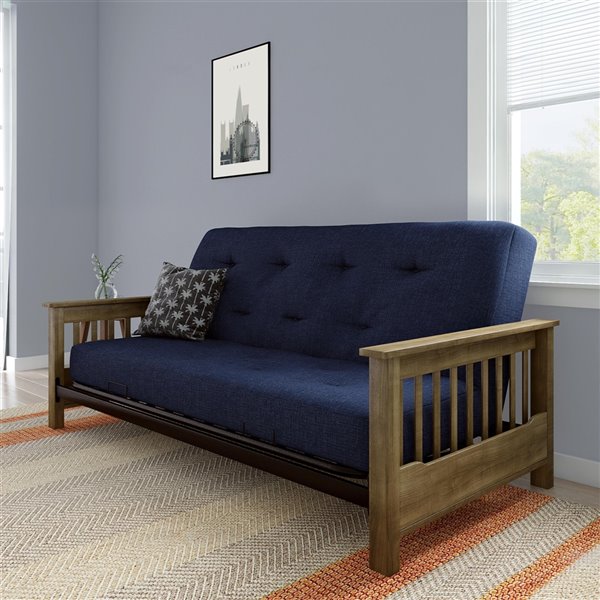 dhp newport wood arm futon