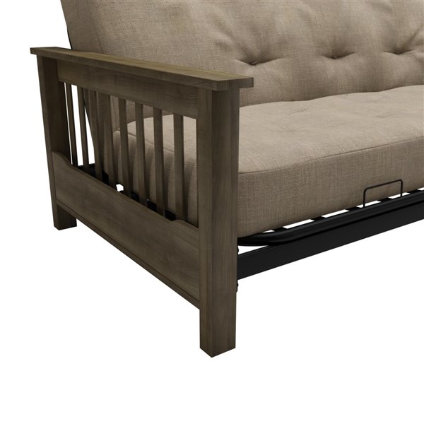 dhp newport wood arm futon