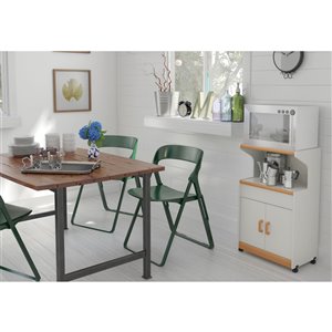 Panier pou micro-ondes deluxe Reggie de Ameriwood, blanc