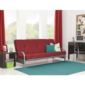 Argent Bras en métal avec 6" Structure pour futon gris matelas