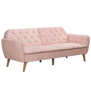 Futon mousse à mémoire Tallulah de Novogratz, 83 po x 33,5 po x 32,5 po, rose