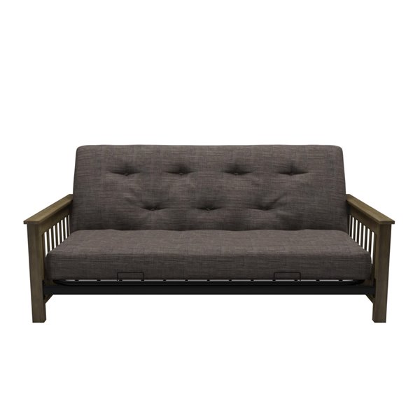 dhp newport wood arm futon