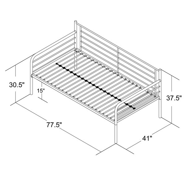DHP Metal Daybed - White