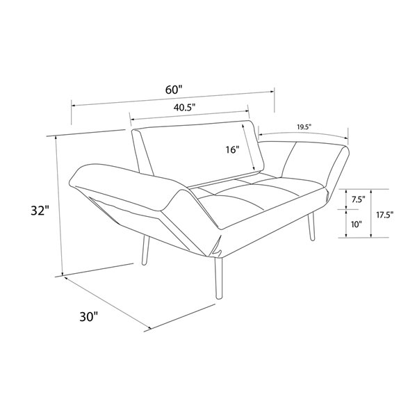 DHP Euro Futon with Magazine Storage 2042129 RONA