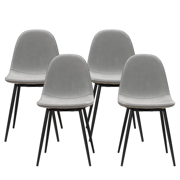 Dhp Calvin Upholstered Dining Chair, Grey Fabric Dining Chairs Set Of 4