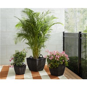 Jardinière intérieur/extérieur Nesting de Cosco, 3 pièces, brun