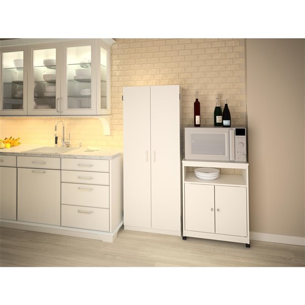 Ameriwood Landry Microwave Cart - White