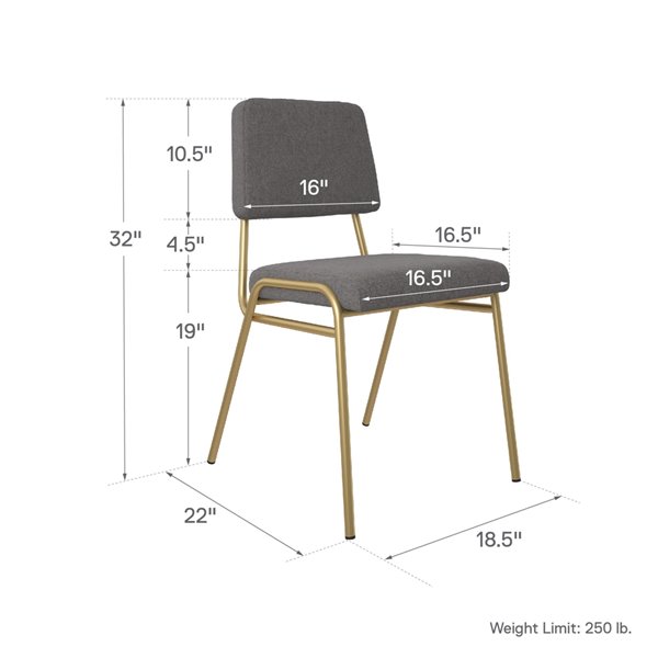 novogratz lex upholstered dining chair