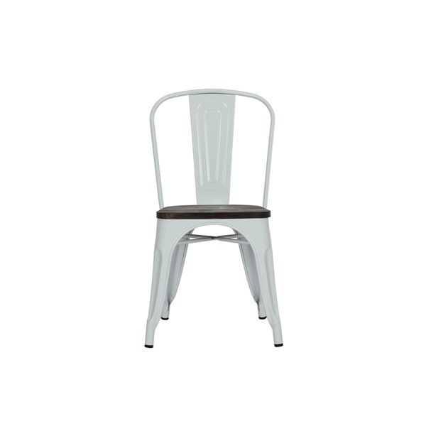 Dhp fusion metal dining online chair with wood seat