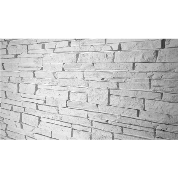 Quality Stone Stacked Stone - Left Corners - Simply White - 4-Pack