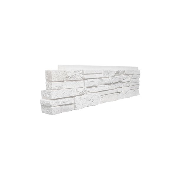 Quality Stone Stacked Stone - Left Corners - Simply White - 4-Pack