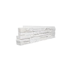 Quality Stone Stacked Stone - Left Corners - Simply White - 4-Pack