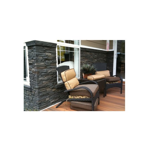 Quality Stone Stacked Stone - Right Corners - Dark Brown - 4-Pack