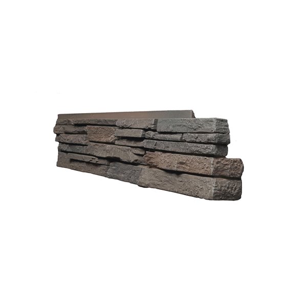 Quality Stone Stacked Stone - Right Corners - Dark Brown - 4-Pack