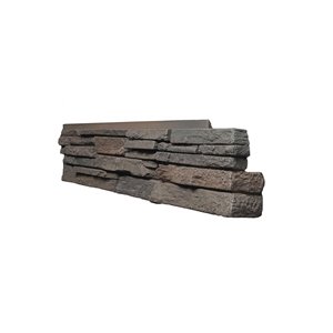 Coins droits Stacked Stone de Quality Stone, brun foncé, paquet de 4