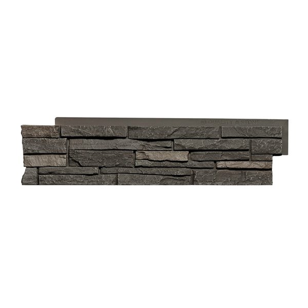 Coins gauche Stacked Stone de Quality Stone, brun foncé, paquet de 4