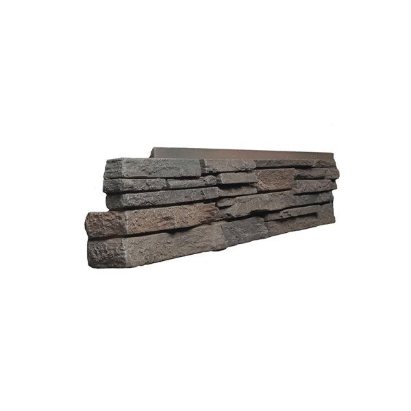 Coins gauche Stacked Stone de Quality Stone, brun foncé, paquet de 4