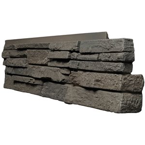 Quality Stone Stacked Stone - Right Corners - Grey Blend - 4-Pack