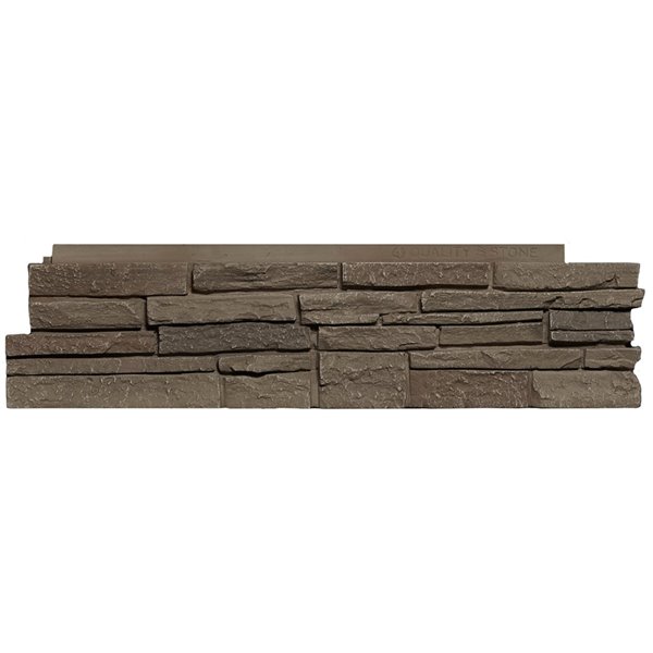 Coins droits Stacked Stone de Quality Stone, brun clair, paquet de 4