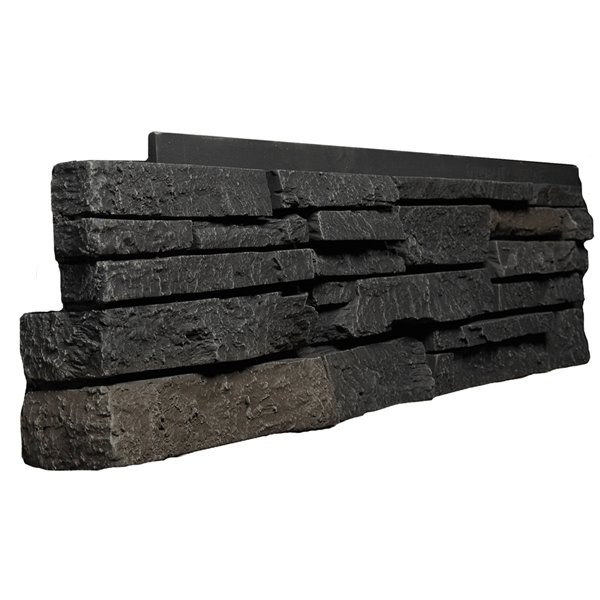 Coins gauche Stacked Stone de Quality Stone, mélange de noir, paquet de